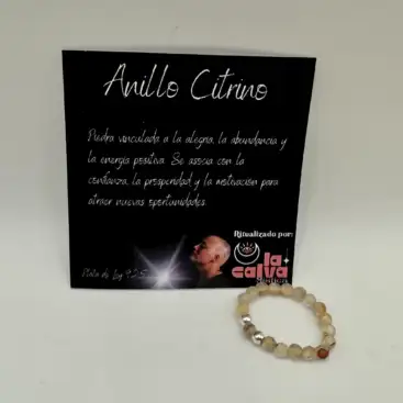 Anillo Citrino Facetado Plata De Ley
