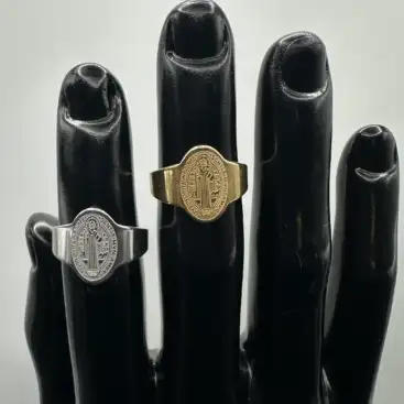 Anillo Medalla San Benito Acero